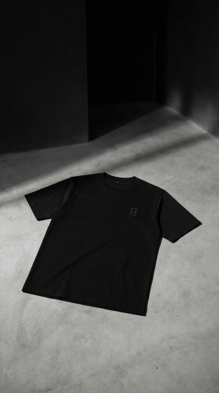 P-Eight Black Essential Tee