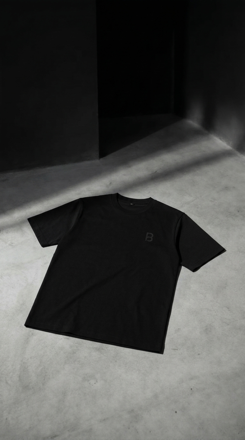 P-Eight Black Essential Tee