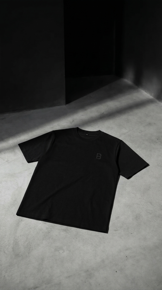 P-Eight Black Essential Tee