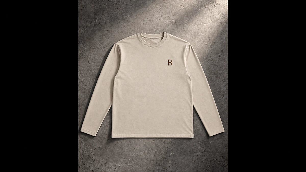P8 Amse Beige Longsleeve, voorkant