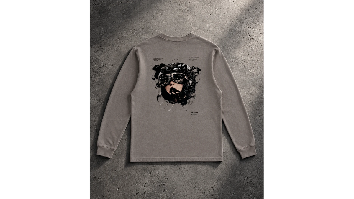 P8 Amse Grey Longsleeve, achterkant